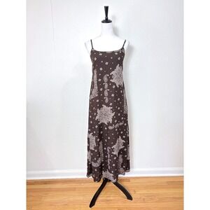 Anko Brown Bandana Sleeveless Maxi Dress Size 6 Cottagecore Boho Western Cowgirl